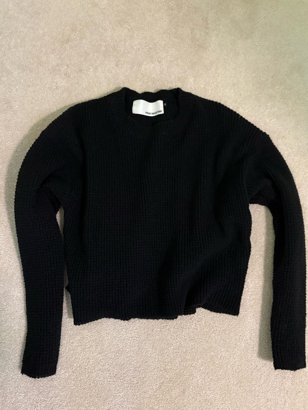 NWOT Pink Martini Black Ribbed Crew Sweater